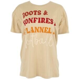 Boots Bonfire Flannel & Football Graphic T-Shirt